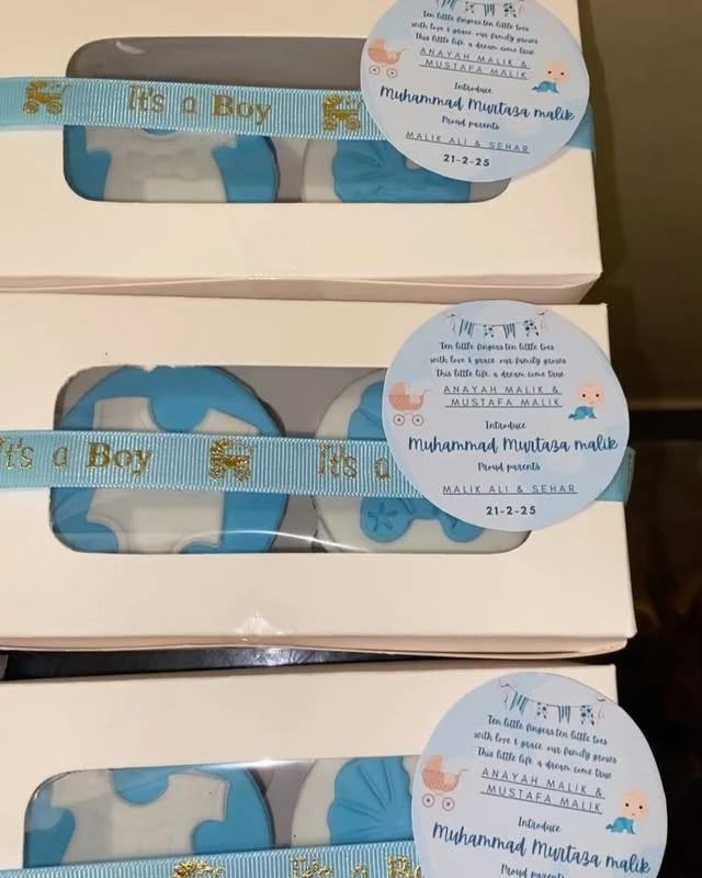 Additional Bulk Order Cake Design For Newborn Baby Celebration With Special Blue Decorations - Baby Boy Cakes Karachi Pakistan