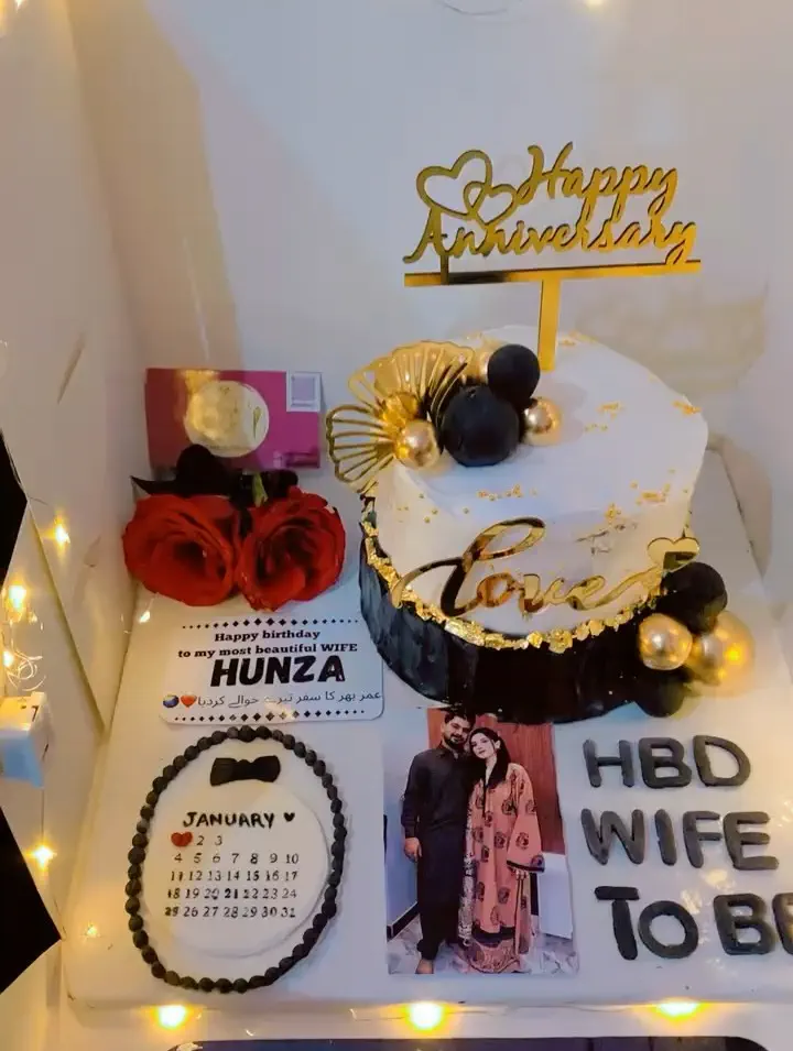 Happy Birthday Wife Hunza Cake - Premium Custom Birthday Cake With Chocolate Drip And Sprinkles By Whisk And Sift Karachi