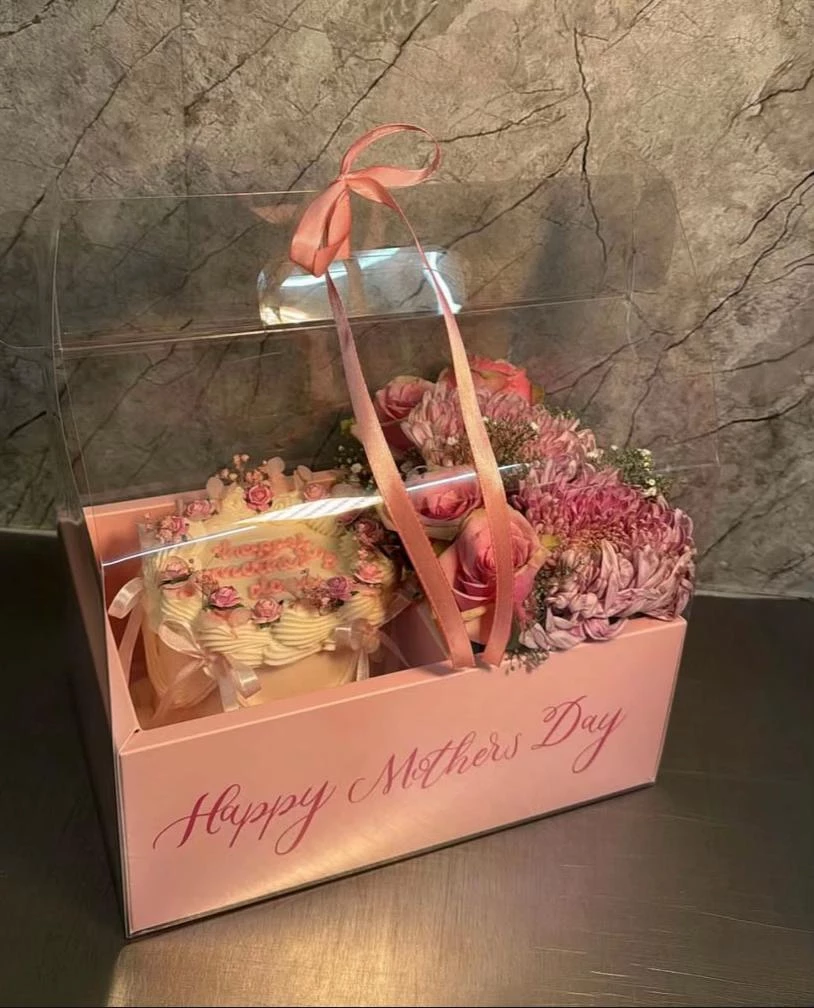 Happy Mothers Day Cake With Love Mom Message And Elegant Pink Decorations - Best Mother Day Cake By Whisk And Sift Karachi