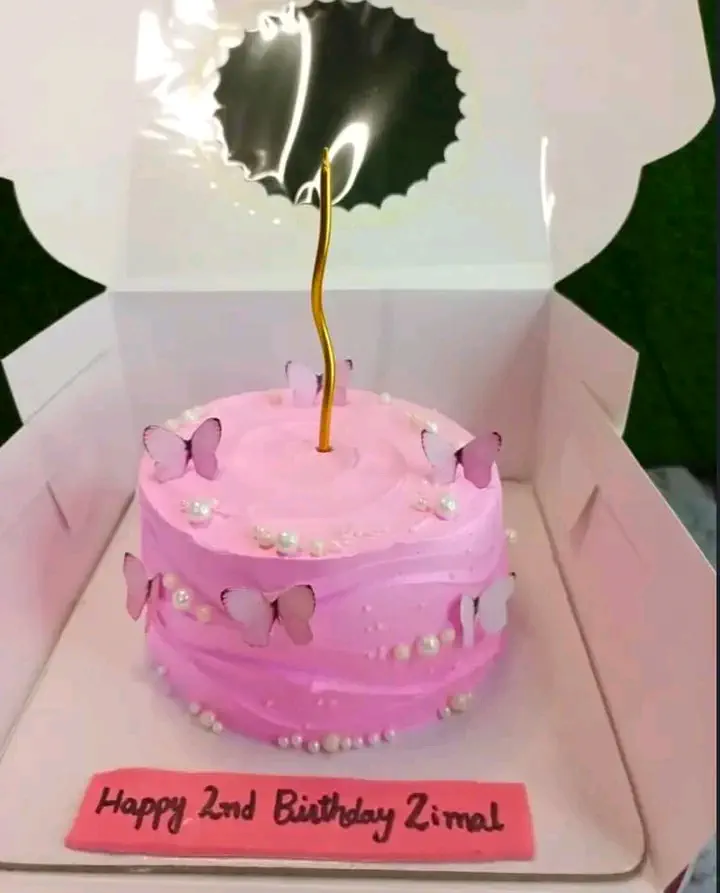 Pink Birthday Cake For Zimal With Ultra Creamy Soft Texture And Butterfly Decorations - Baby Girl Birthday Cake - Trending Pink Cake 2025